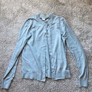 J Crew Grey Button-Up Cardigan Sweater